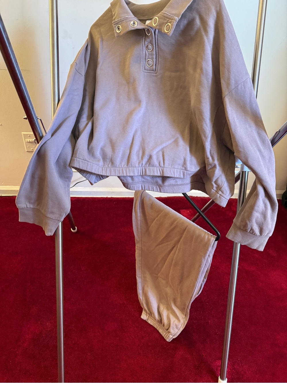 Casual Cropped Snap-Front Pullover - Taupe